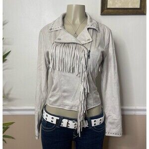 MANGO Women's Fringe Zip-Up Casual Jacket